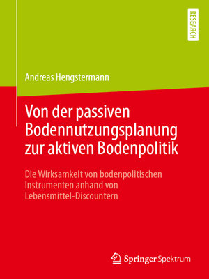 cover image of Von der passiven Bodennutzungsplanung zur aktiven Bodenpolitik​
